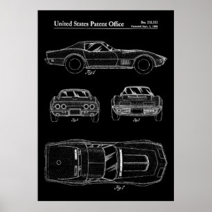 1968 Corvette Stingray Patent Poster