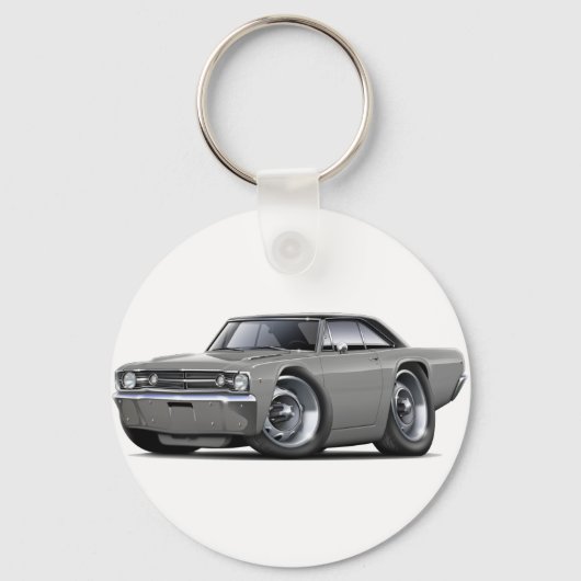 1968 Dart Grey-Black Top Car Sleutelhanger (Voorkant)