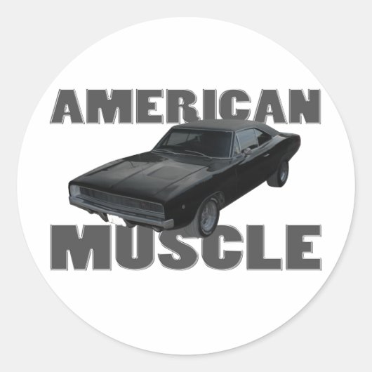 1968 Dodge Charger R/T Amerikaanse Spier Ronde Sticker (Voorkant)