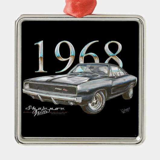 1968 Dodge Charger R/T kerstversiering Metalen Ornament (Voorkant)