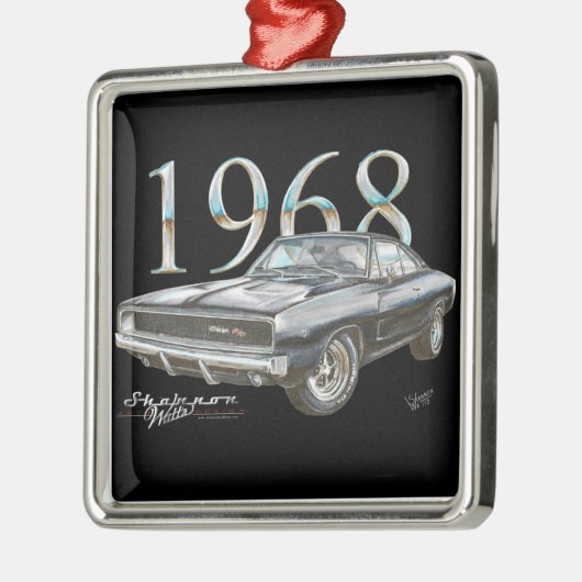 1968 Dodge Charger R/T kerstversiering Metalen Ornament (Links)