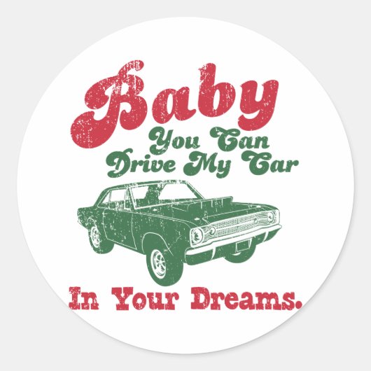 1968 Dodge Hurst Hemi Dart Ronde Sticker (Voorkant)