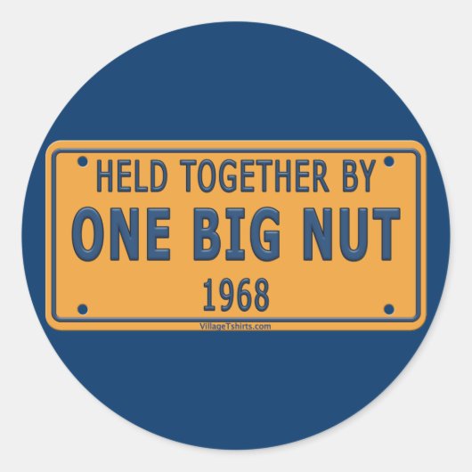 1968 Een grote autonoot Ronde Sticker (Voorkant)