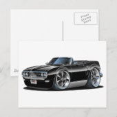 1968 Firebird Black Convertible Briefkaart (Voorkant / Achterkant)