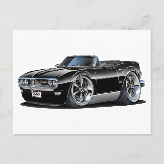 1968 Firebird Black Convertible Briefkaart (Voorkant)