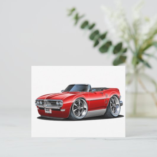1968 Firebird Red Convertible Briefkaart (Staand voorkant)