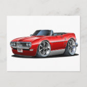 1968 Firebird Red Convertible Briefkaart (Voorkant)