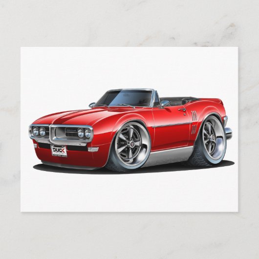 1968 Firebird Red Convertible Briefkaart (Voorkant)