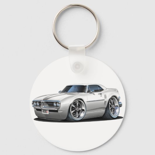 1968 Firebird White Car Sleutelhanger (Voorkant)