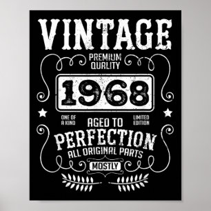  1968 Geboortejaar Verjaardag Grappige quotes Retr Poster
