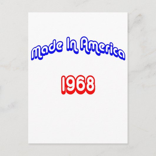1968 Gemaakt in Amerika Briefkaart (Voorkant)