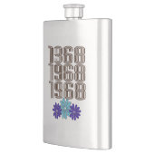 1968 Hippie Flower Power Vredesteken Aqua Paarse Flacon (Links)