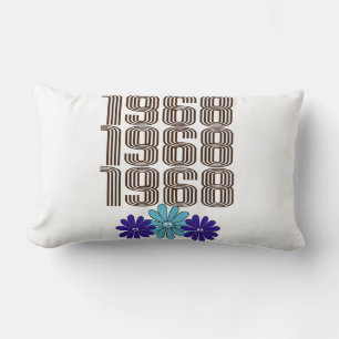 1968 Hippie Flower Power Vredesteken Aqua Paarse Kussen