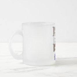 1968 Hippie Flower Power Vredesteken Aqua Paarse Matglas Koffiemok