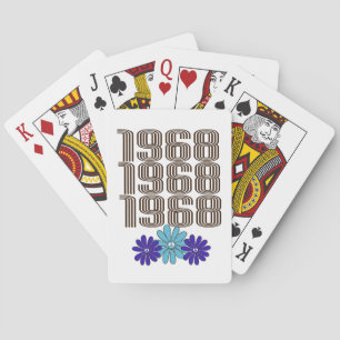 1968 Hippie Flower Power Vredesteken Aqua Paarse Pokerkaarten