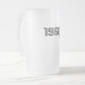 1968 Hippie Vredesbord Bloemkracht Paarse Matglas Bierpul (Voorkant links)