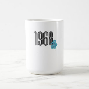1968 Hippie Vredesteken Bloem Power Aqua Magische Mok