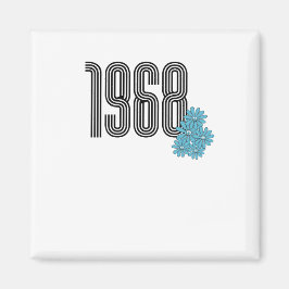 1968 Hippie Vredesteken Bloem Power Aqua Magneet