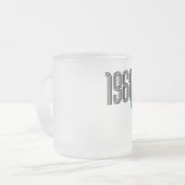 1968 Hippie Vredesteken Bloem Power Aqua Matglas Koffiemok (Voorkant links)