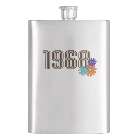 1968 Hippie Vredesteken Bloem Sinaasappel Aqua Paa Flacon (Voorkant)