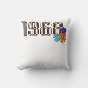 1968 Hippie Vredesteken Bloem Sinaasappel Aqua Paa Kussen