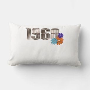 1968 Hippie Vredesteken Bloem Sinaasappel Aqua Paa Kussen