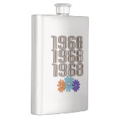 1968 Hippie Vredesteken Bloemen Sinaasappel Aqua P Flacon (Rechts)