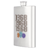 1968 Hippie Vredesteken Bloemen Sinaasappel Aqua P Flacon (Links)