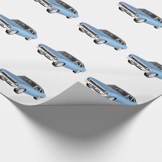 1968 Lichte blauwe spierkraan Cadeaupapier (Hoek)