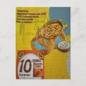 1968 maaltijdcoupon mixed media collage briefkaart (Voorkant)