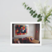 1968 Mod Hotel Bedroom Briefkaart (Staand voorkant)