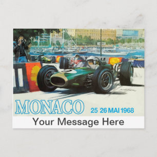 1968 Monaco Grand Prix Briefkaart w Aangepast beri