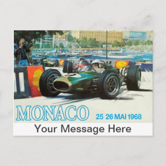 1968 Monaco Grand Prix Briefkaart w Aangepast beri