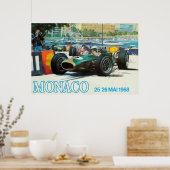 1968 Monaco Grand Prix-Poster (tot 60 inch afdrukk Poster (Keuken)