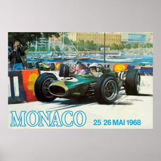 1968 Monaco Grand Prix-Poster (tot 60 inch afdrukk Poster (Voorkant)