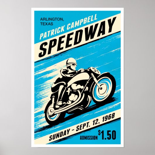 1968  motorfiets Speedway Poster (Voorkant)