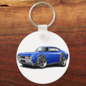 1968 Olds 442 Blue Car Sleutelhanger (Voorkant)