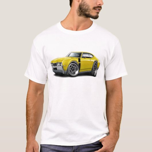 1968 Olds 442 Yellow-Black Car T-shirt (Voorkant)