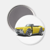 1968 Olds 442 Yellow-Black Convertible Magneet (Voorkant / Achterkant)