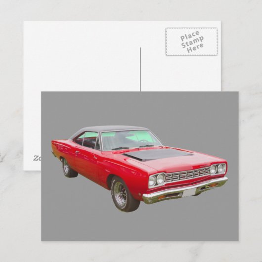 1968 Plymouth Roadrunner Briefkaart (Voorkant / Achterkant)