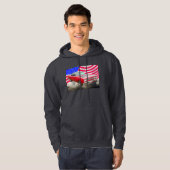 1968 Plymouth Roadrunner en de Amerikaanse vlag Hoodie (Voorkant volledig)