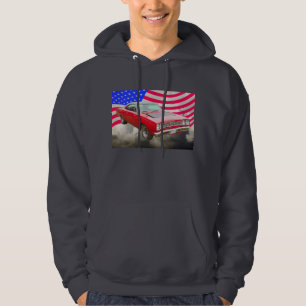 1968 Plymouth Roadrunner en de Amerikaanse vlag Hoodie