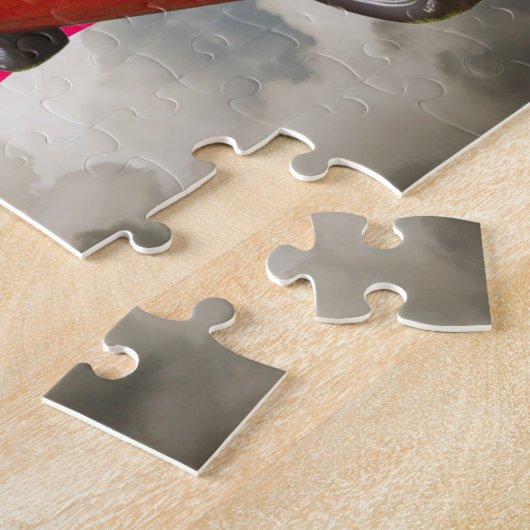 1968 Plymouth Roadrunner en de Amerikaanse vlag Legpuzzel (Zijkant)