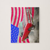 1968 Plymouth Roadrunner en de Amerikaanse vlag Legpuzzel (Verticaal)