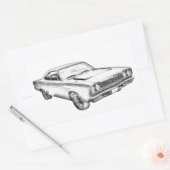 1968 Plymouth Roadrunner Muscle Car Illustration Rechthoekige Sticker (Envelop)