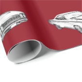 1968 Plymouth Roadrunner Muscle Illustratie van de Cadeaupapier (Rol Hoek)