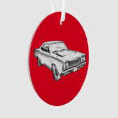 1968 Plymouth Roadrunner Muscle Illustratie van de Ornament (voorkant)