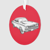 1968 Plymouth Roadrunner Muscle Illustratie van de Ornament (voorkant)