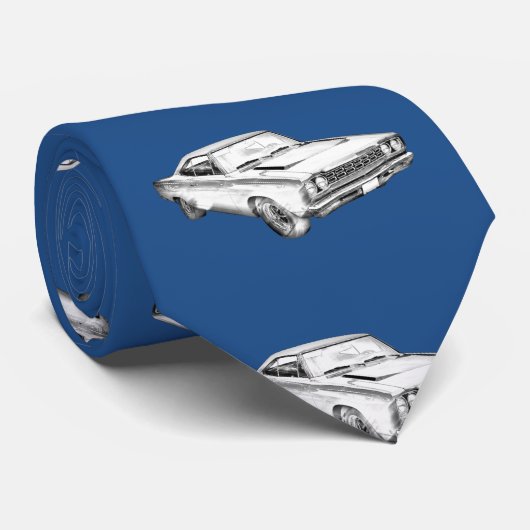 1968 Plymouth Roadrunner Muscle Illustratie van de Stropdas (Opgerold)