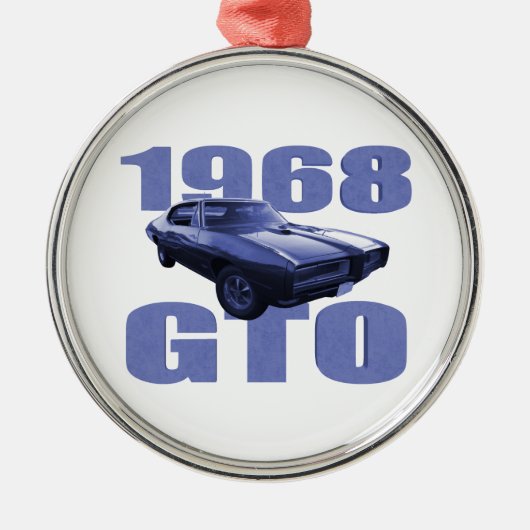 1968 Pontiac GTO Blue Metalen Ornament (Voorkant)